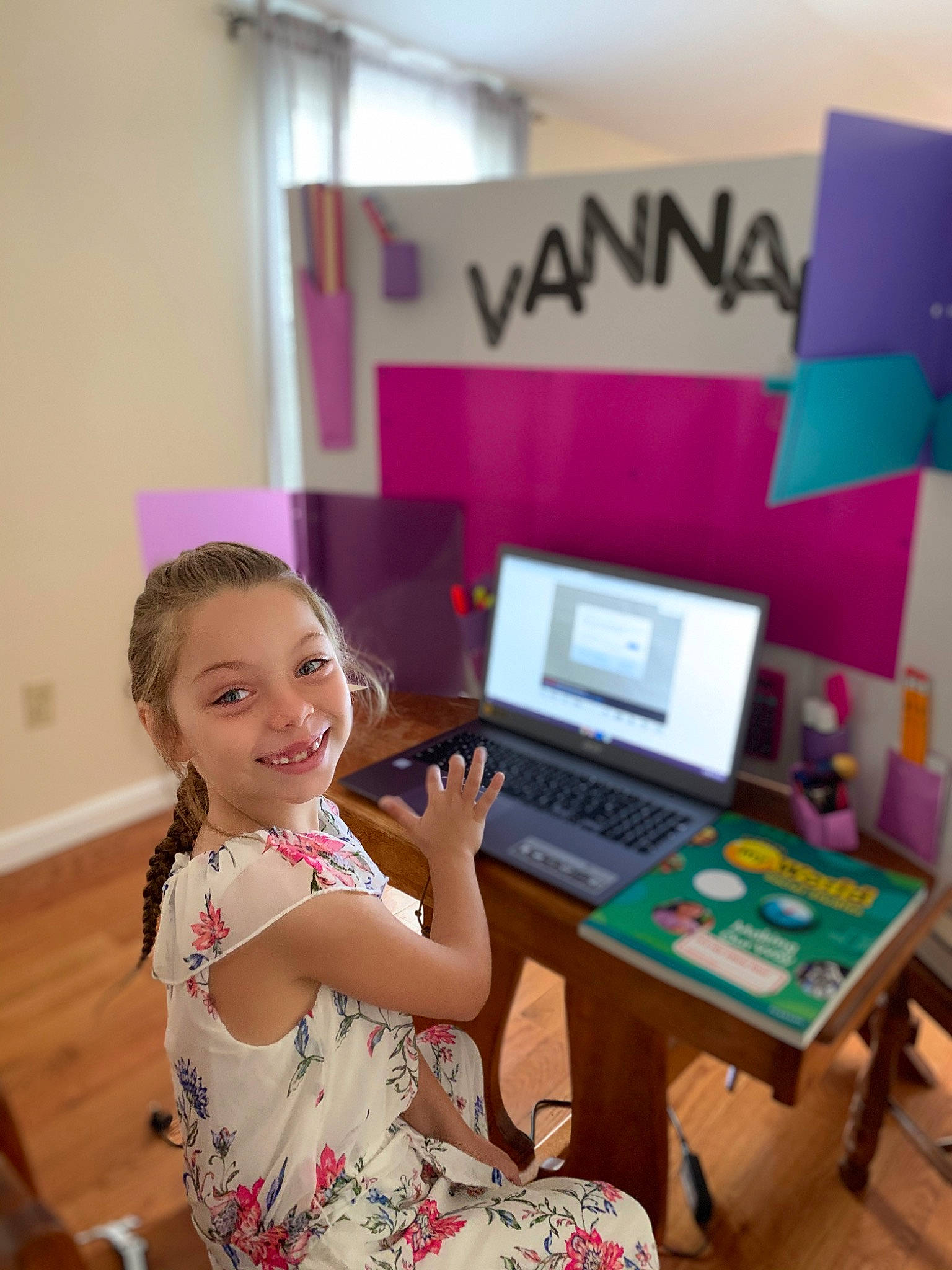 Savanah joined the competition — help win amazing prizes! adaptation, child, desk, electronic_device, furniture, gadget, house, interior_design, joy, learning, leisure, party, person, play, room, table, technology, toddler
