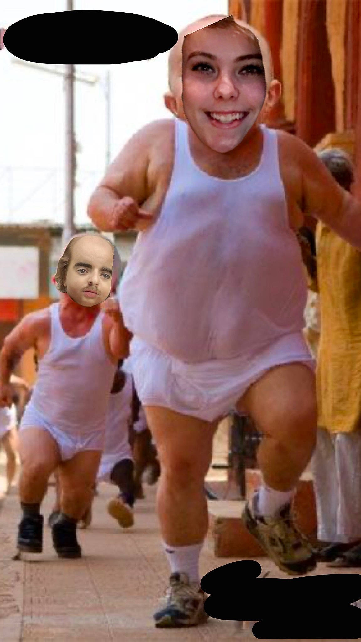 Luther is registered to the contest to win money with this photo: blond, entertainment, event, eye, face, footwear, fun, happy, human_leg, joint, joy, leg, muscle, performing_arts, person, shoe, smile, snapshot, sneakers, thigh