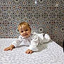 baby, babycrawling, clothing, crawling, dress, face, happy, head, indoors, interiordesign, pants, person, photography, portrait, shirt, sitting, sleeve, smile, tablecloth, tile