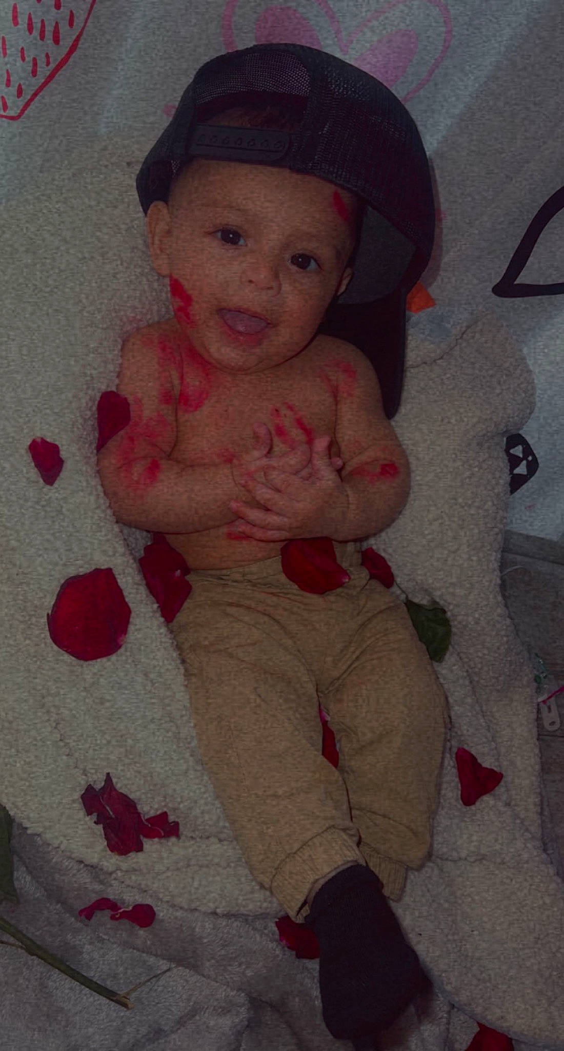 Isaias joined the competition — help win amazing prizes! art, baby, baby_toddler_clothing, cap, carmine, cheek, child, comfort, eye, face, fun, hat, headwear, helmet, human_leg, leg, magenta, person, pink, skin