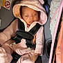 baby, car_seat, child, closeup, comfort, cute, footwear, hoodie, indoor, infant, newborn, person, pink_clothing, resting, safety_harness, sleeping, small_hands, soft_fabric, straps, zipper