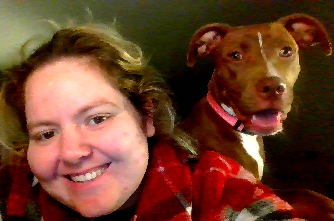 Hazel Mae is registered to the contest to win money with this photo: carnivore, collar, companion_dog, dog, dog_breed, dog_collar, dog_supply, fawn, fun, happy, iris, jaw, liver, mouth, nose, organ, pet_supply, smile, snout, working_animal