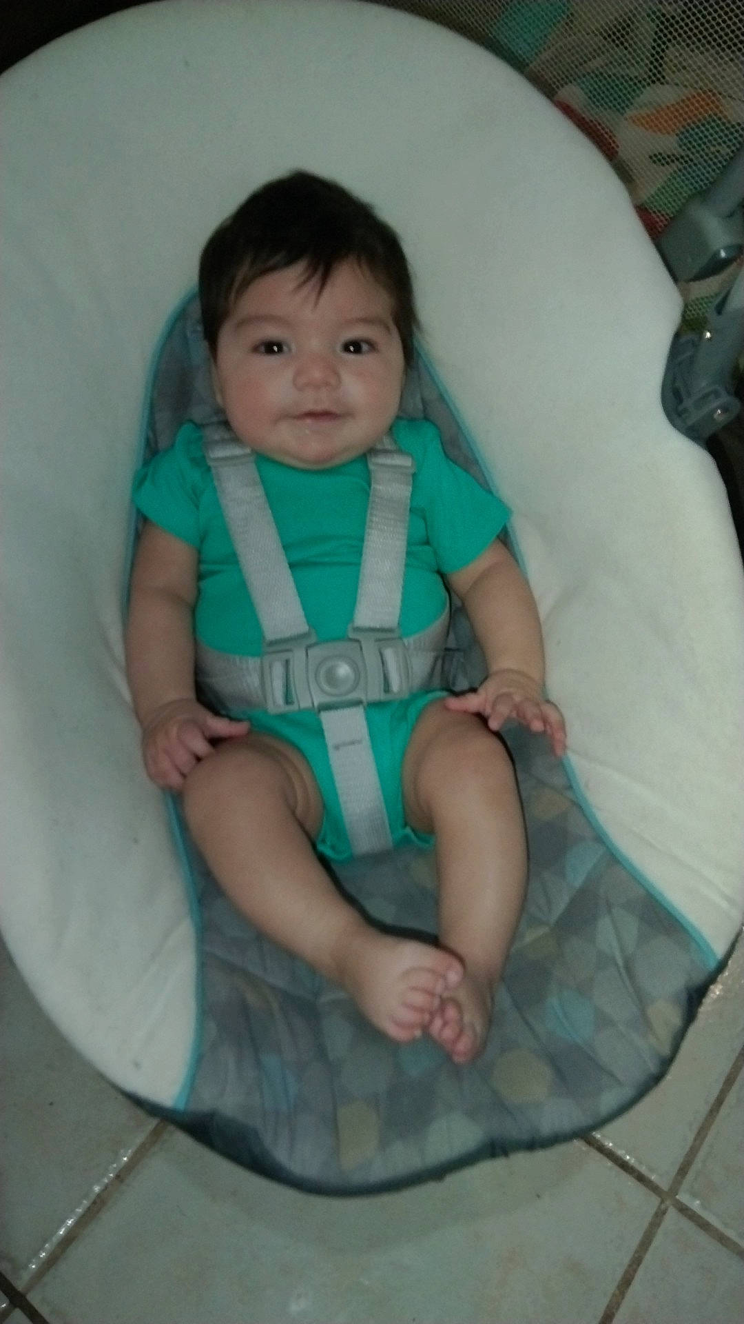 Eli joined the competition — help win amazing prizes! aqua, arm, azure, baby, baby_products, baby_toddler_clothing, chair, child, comfort, eye, finger, fun, hand, leg, person, product, sitting, sleeve, smile, thigh