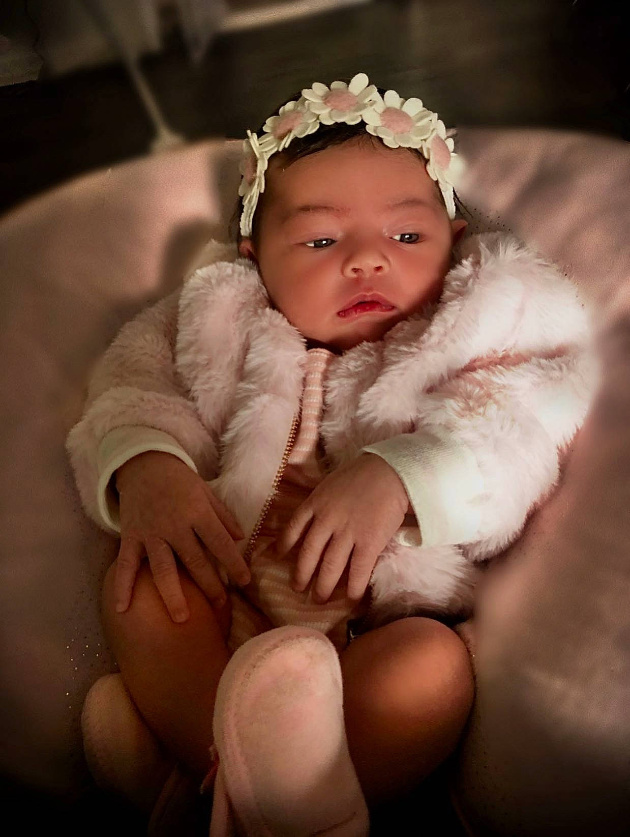 Serenity joined the competition — help win amazing prizes! baby, cheek, child, finger, fur, hand, headgear, headwear, person, photograph, photography, pink, portrait_photography, sitting, skin, smile, toddler