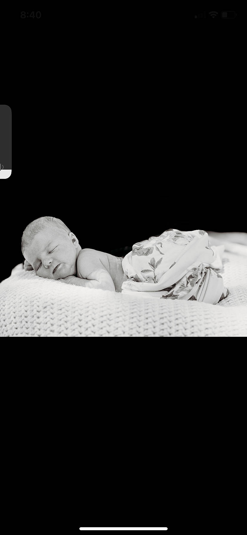 Saige is registered to the contest to win money with this photo: baby, baby_sleeping, bed, bedding, bedtime, child, comfort, darkness, flash_photography, font, gesture, linens, monochrome, monochrome_photography, nap, person, portrait_photography, room, sitting, sleep