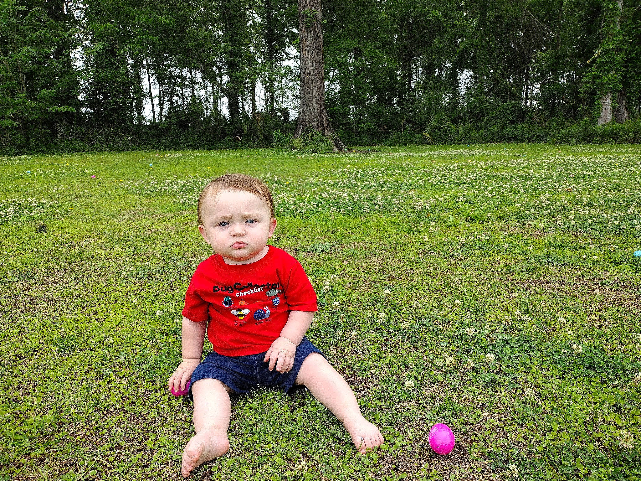 Declyn joined the competition — help win amazing prizes! baby, baby_toddler_clothing, ball, fun, grass, grass_family, grassland, green, groundcover, happy, lawn, leisure, meadow, natural_environment, people_in_nature, person, plant, playing_sports, recreation, sorrow