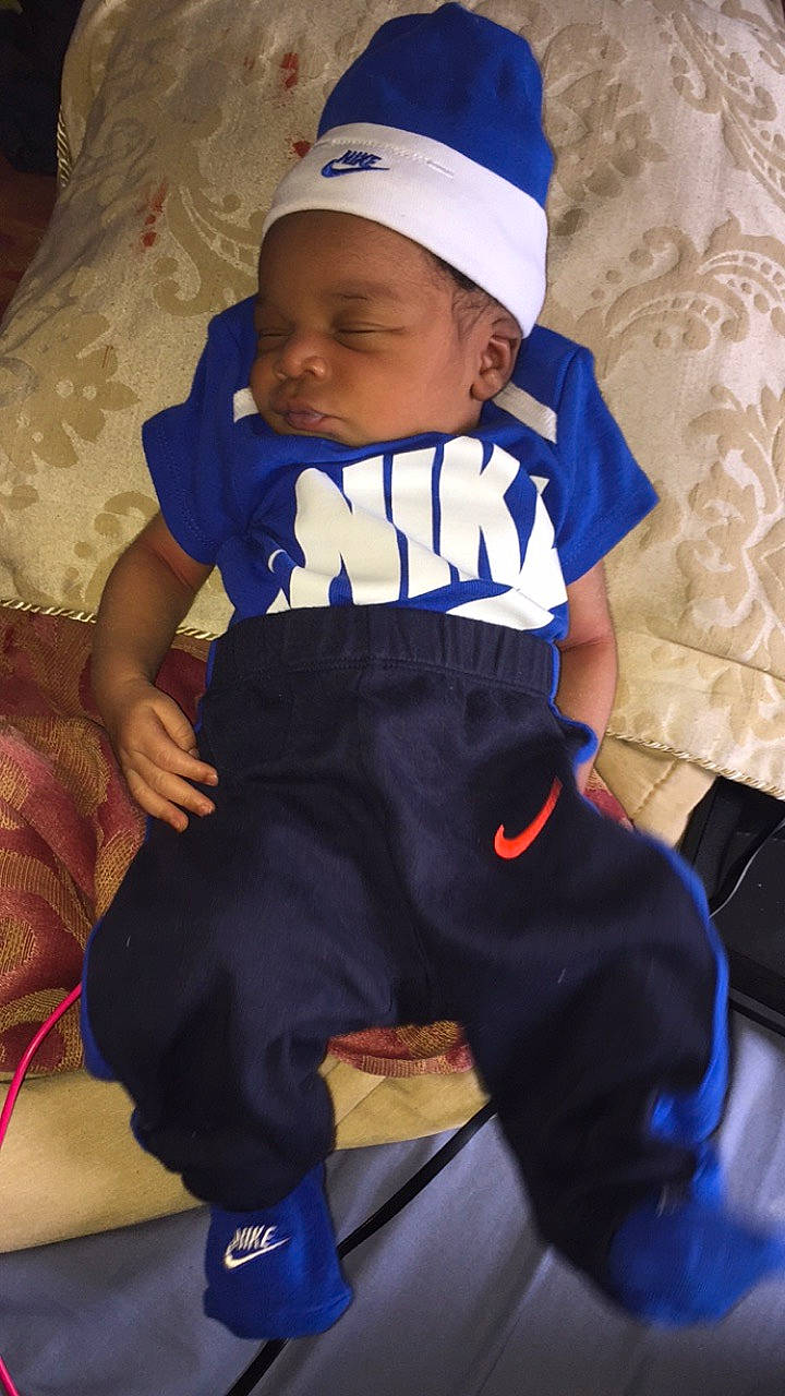 Deshawn joined the competition — help win amazing prizes! baby, blue, child, headwear, person, smile, sports_uniform, toddler