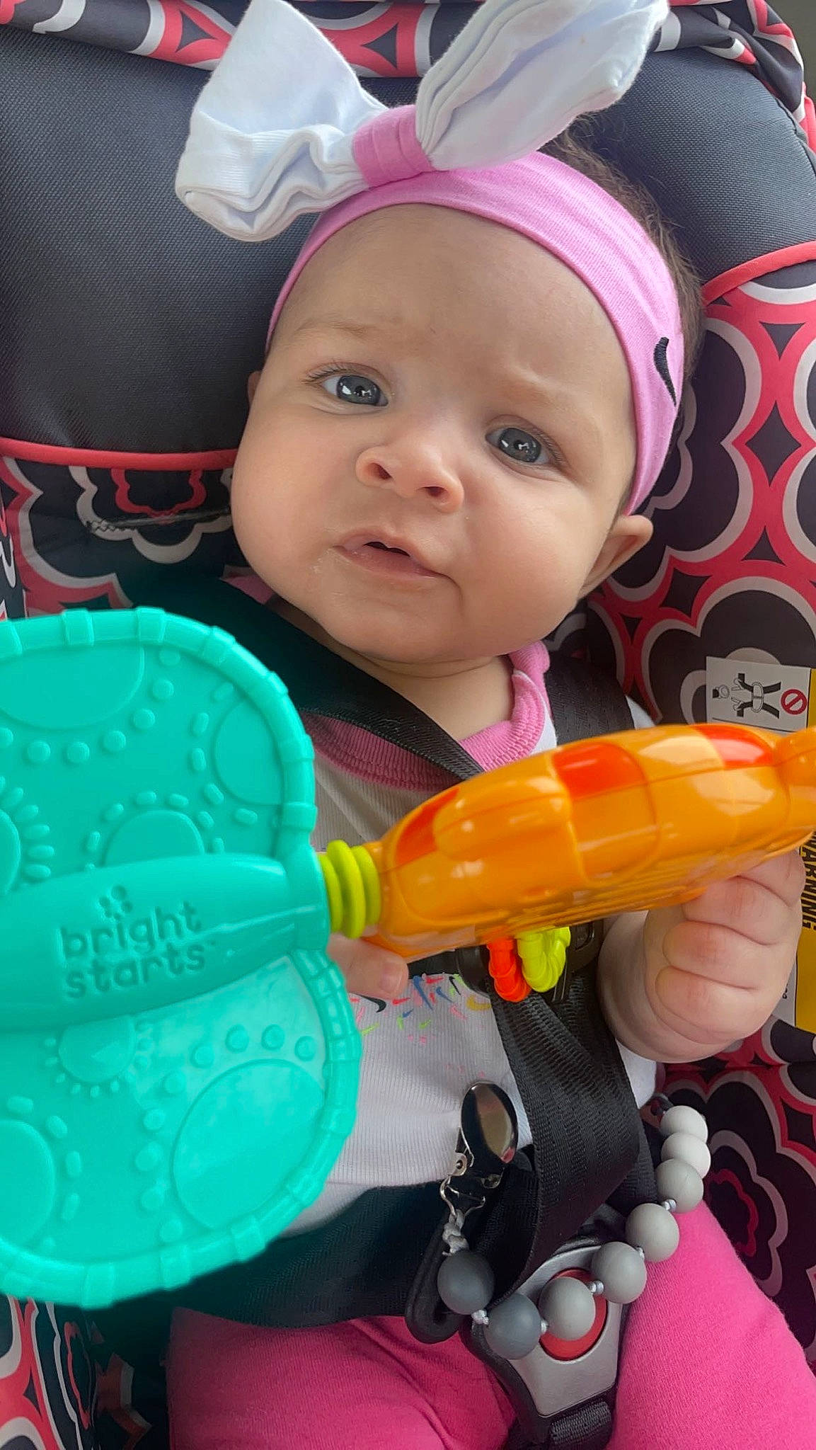 Layana joined the competition — help win amazing prizes! baby, baby_carriage, baby_products, baby_toddler_clothing, cap, cheek, child, fashion_accessory, fun, happy, headwear, mouth, nose, person, pink, plastic, play, product, purple, skin