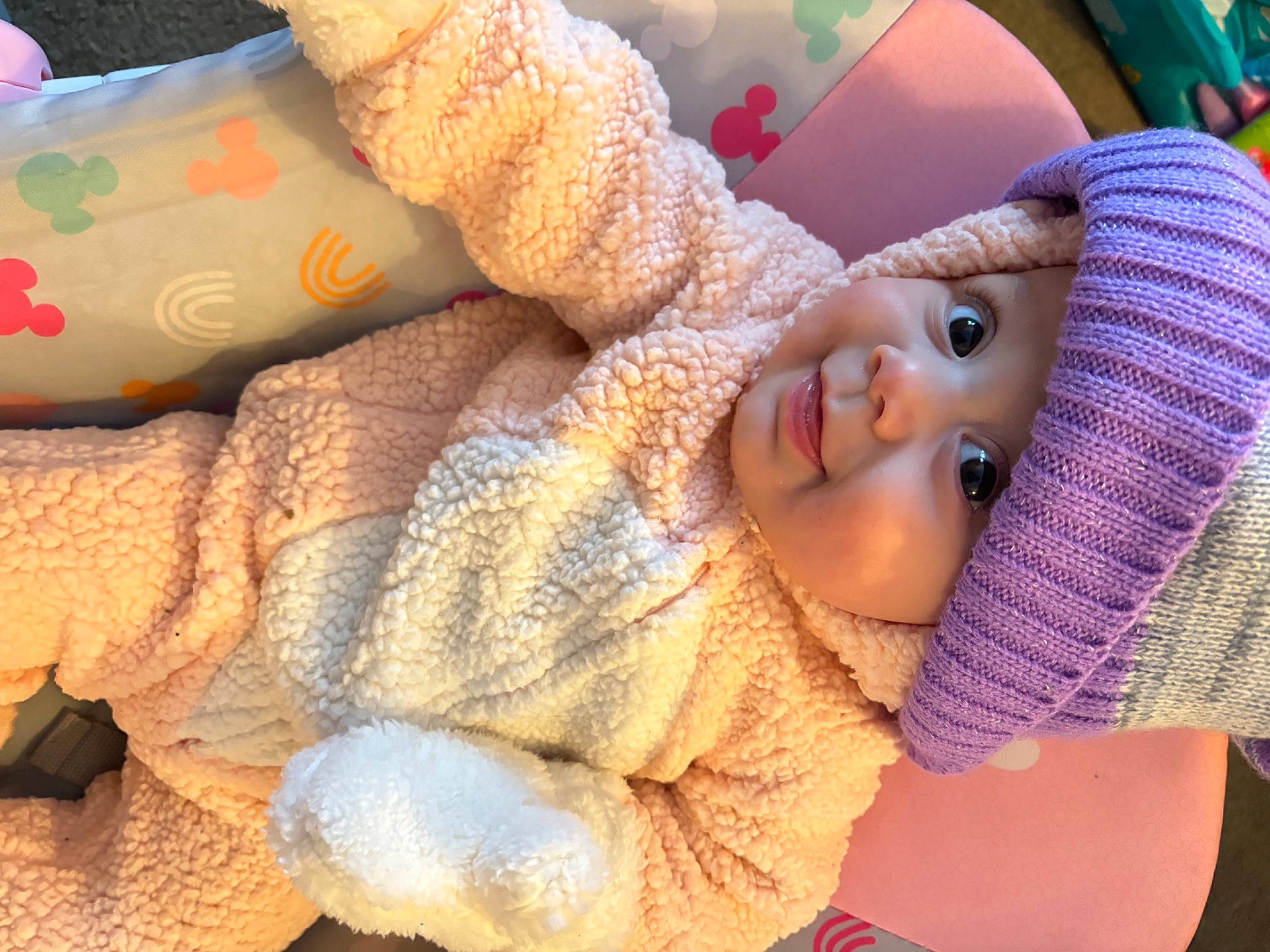 Jaeani joined the competition — help win amazing prizes! baby, child, close_up, comfort, eye, eyelash, finger, happy, hat, headwear, human_body, iris, linens, lip, nose, person, skin, smile, textile, toddler