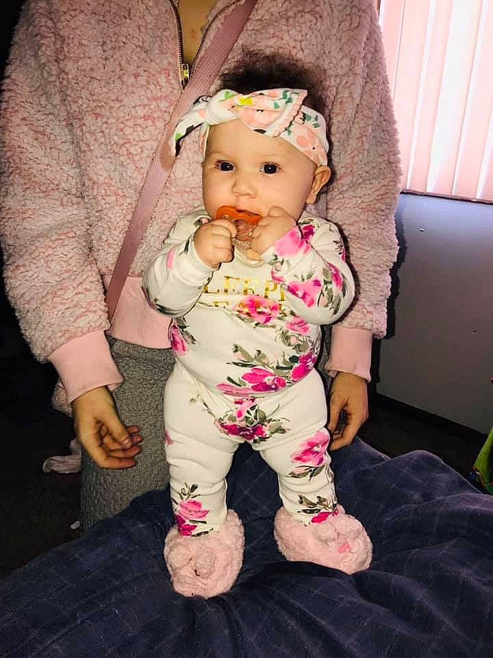 Kaniyah joined the competition — help win amazing prizes! baby, baby_products, baby_toddler_clothing, cheek, child, doll, headwear, person, pink, toddler, toy