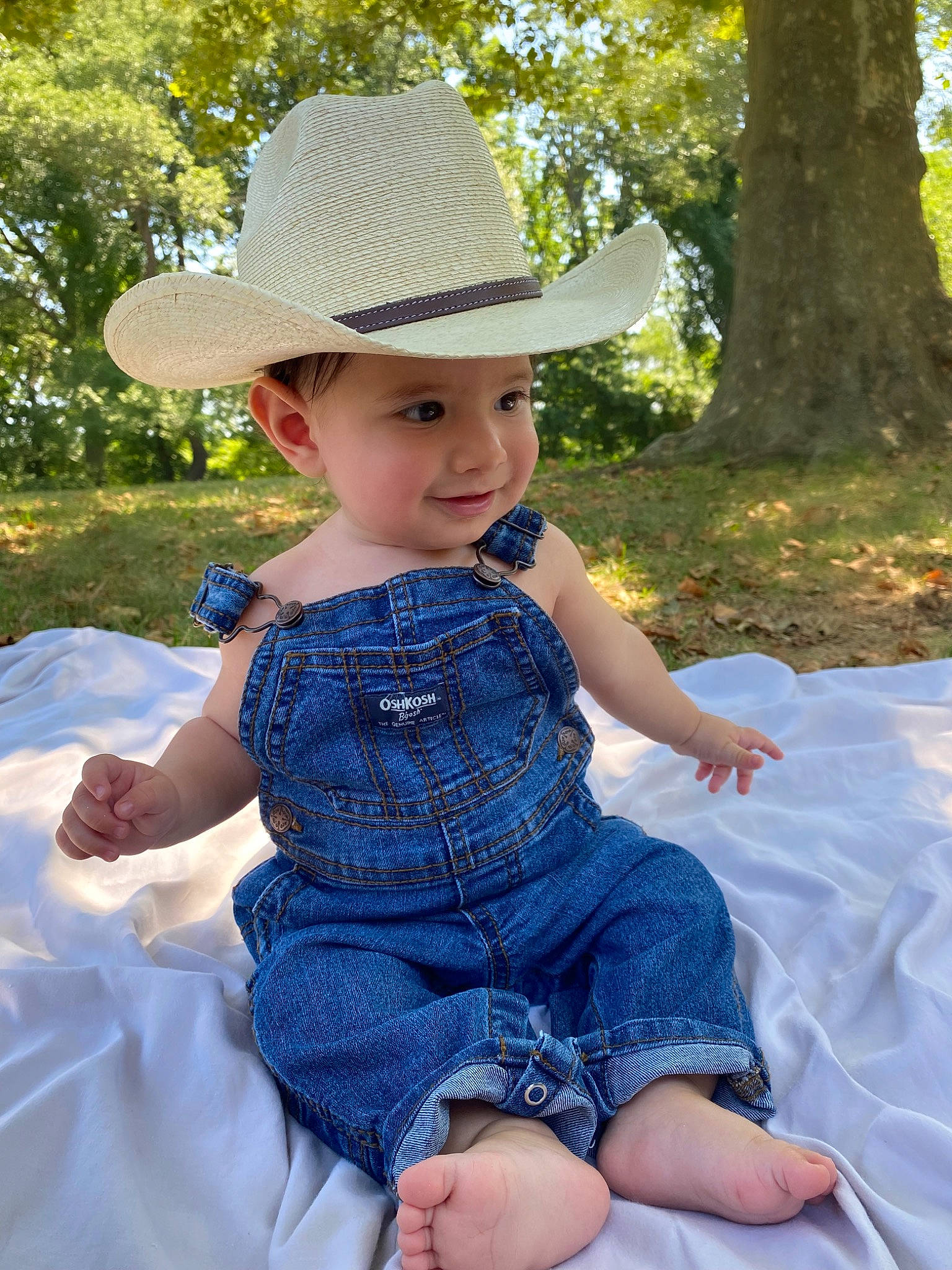 Caiden joined the competition — help win amazing prizes! baby_toddler_clothing, beauty, botany, day_dress, dress, electric_blue, eye, face, fun, grass, happy, hat, headgear, headwear, pattern, person, plant, sleeve, sun_hat, toddler