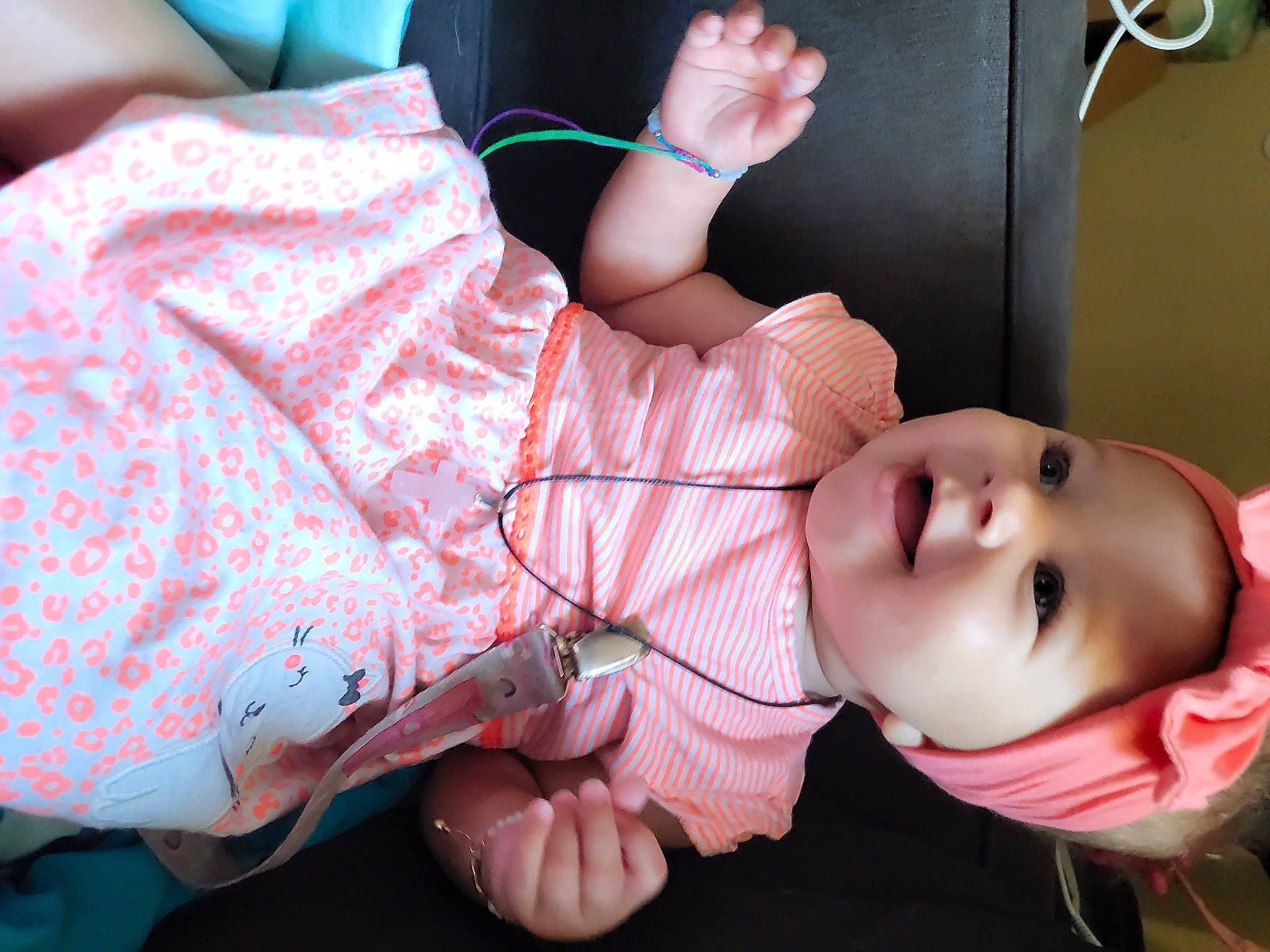 Izzy joined the competition — help win amazing prizes! baby, baby_toddler_clothing, cheek, child, dress, eye, eyelash, finger, fun, grass, happy, human_leg, lip, mouth, nose, person, pink, plant, skin, textile