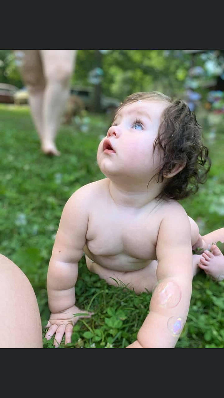 Remmi Lewis joined the competition — help win amazing prizes! cheek, child, chin, eye, face, fun, grass, happy, human_body, lip, mammal, nose, people_in_nature, person, pink, plant, skin, summer, toddler, tree