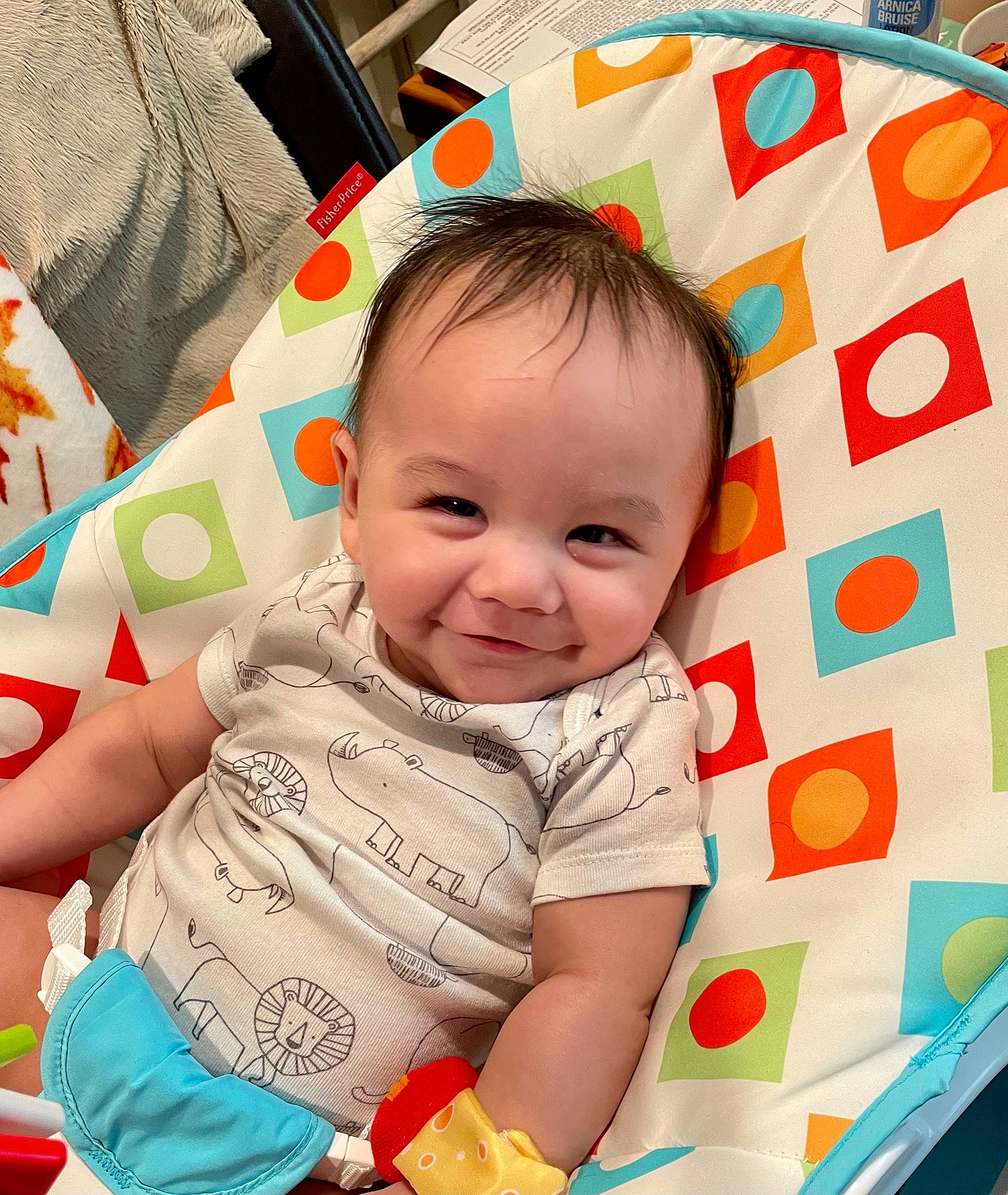 Shane joined the competition — help win amazing prizes! baby, baby_playing_with_toys, baby_toddler_clothing, cheek, child, comfort, face, facial_expression, happy, iris, joy, people, person, pink, product, skin, sleeve, smile, textile, toddler