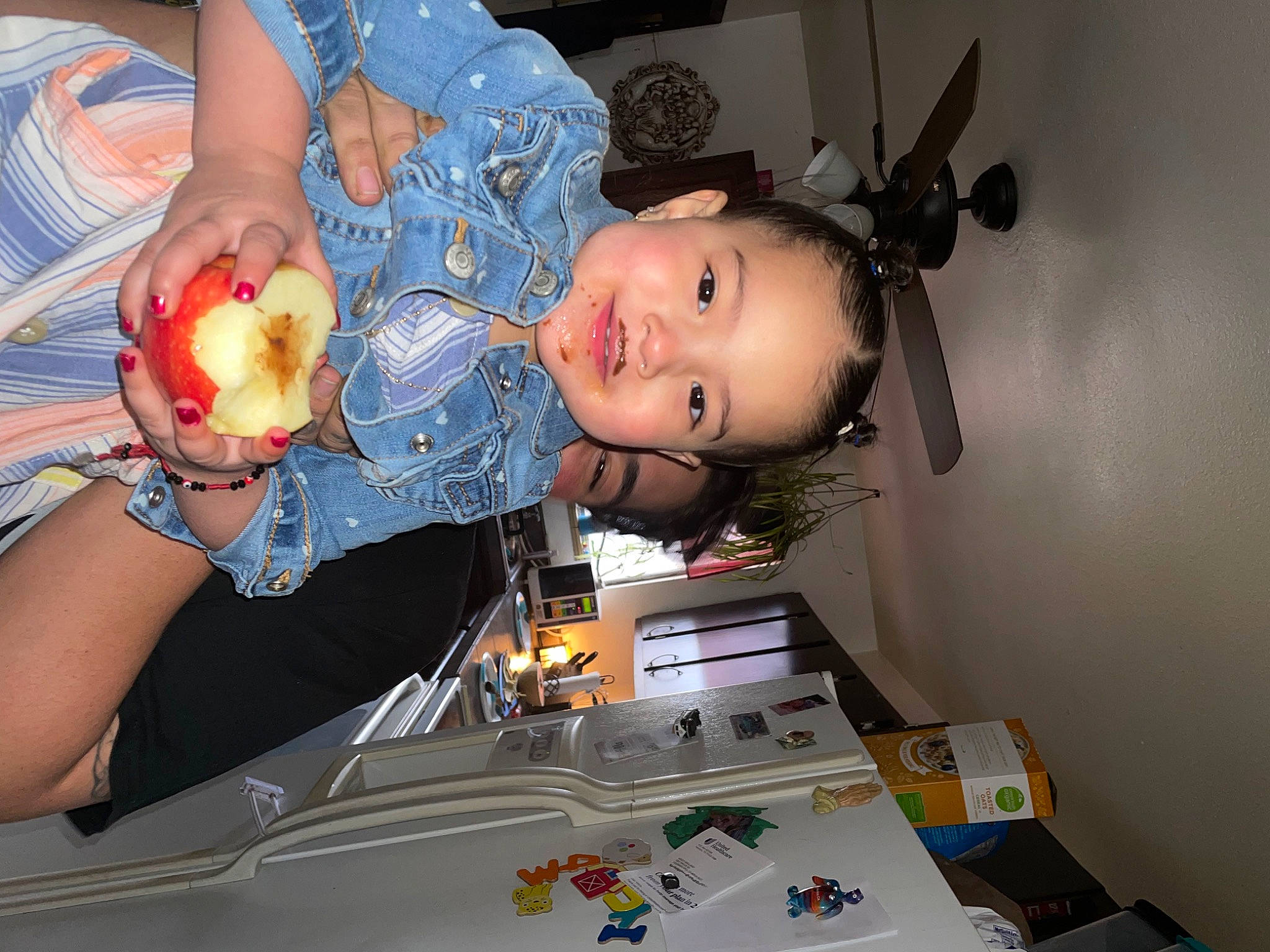 Maria is registered to the contest to win money with this photo: abdomen, arm, audio_equipment, baby, cheek, child, event, fun, hat, joy, machine, mouth, party_supply, person, room, smile, space, t_shirt, toddler