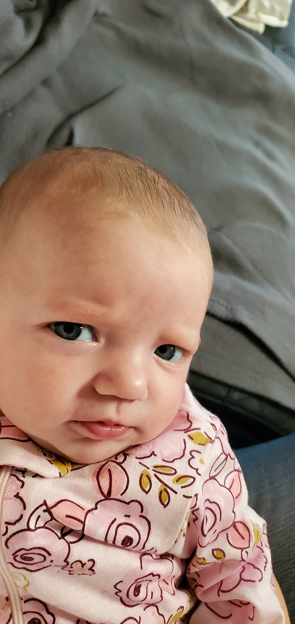 Mackenzie is registered to the contest to win money with this photo: baby, baby_toddler_clothing, blond, cheek, chin, collar, ear, eye, eyebrow, eyelash, face, forehead, happy, head, iris, lip, mouth, nose, person, skin