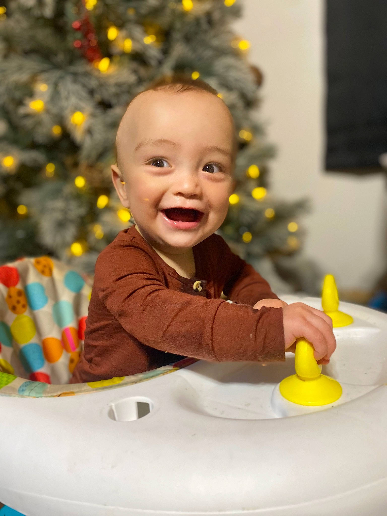 Liam joined the competition — help win amazing prizes! baby, baby_playing_with_toys, baby_products, cheek, child, event, facial_expression, fun, happy, holiday, joy, ornament, people, person, play, recreation, sitting, smile, toddler, toy