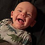 Greyson joined the competition — help win amazing prizes! baby, babylaughing, bodypart, clothing, face, finger, hand, happy, head, knitwear, laughing, mouth, newborn, person, photography, portrait, smile, sweater, teeth
