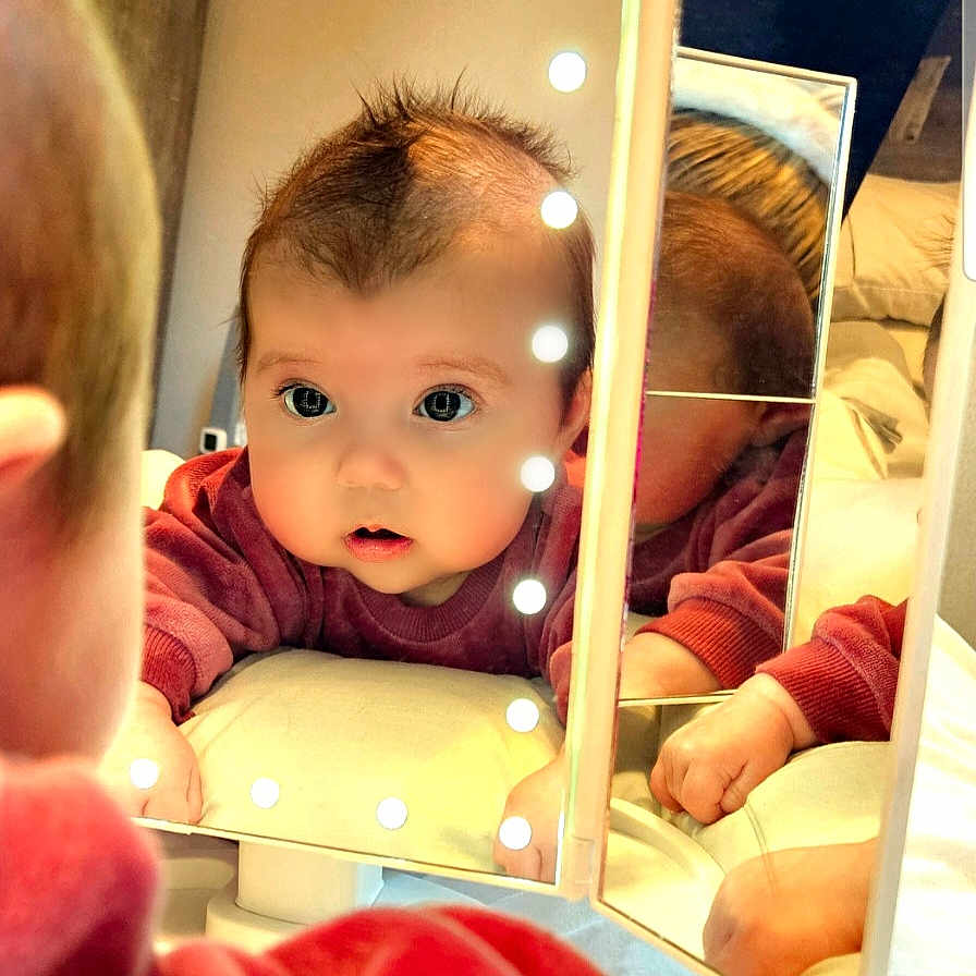 Ivy joined the competition — help win amazing prizes! baby, boy, child, cosmetics, doll, dressingroom, face, furniture, head, indoors, lighting, lipstick, male, mirror, newborn, person, photography, portrait, room, toy