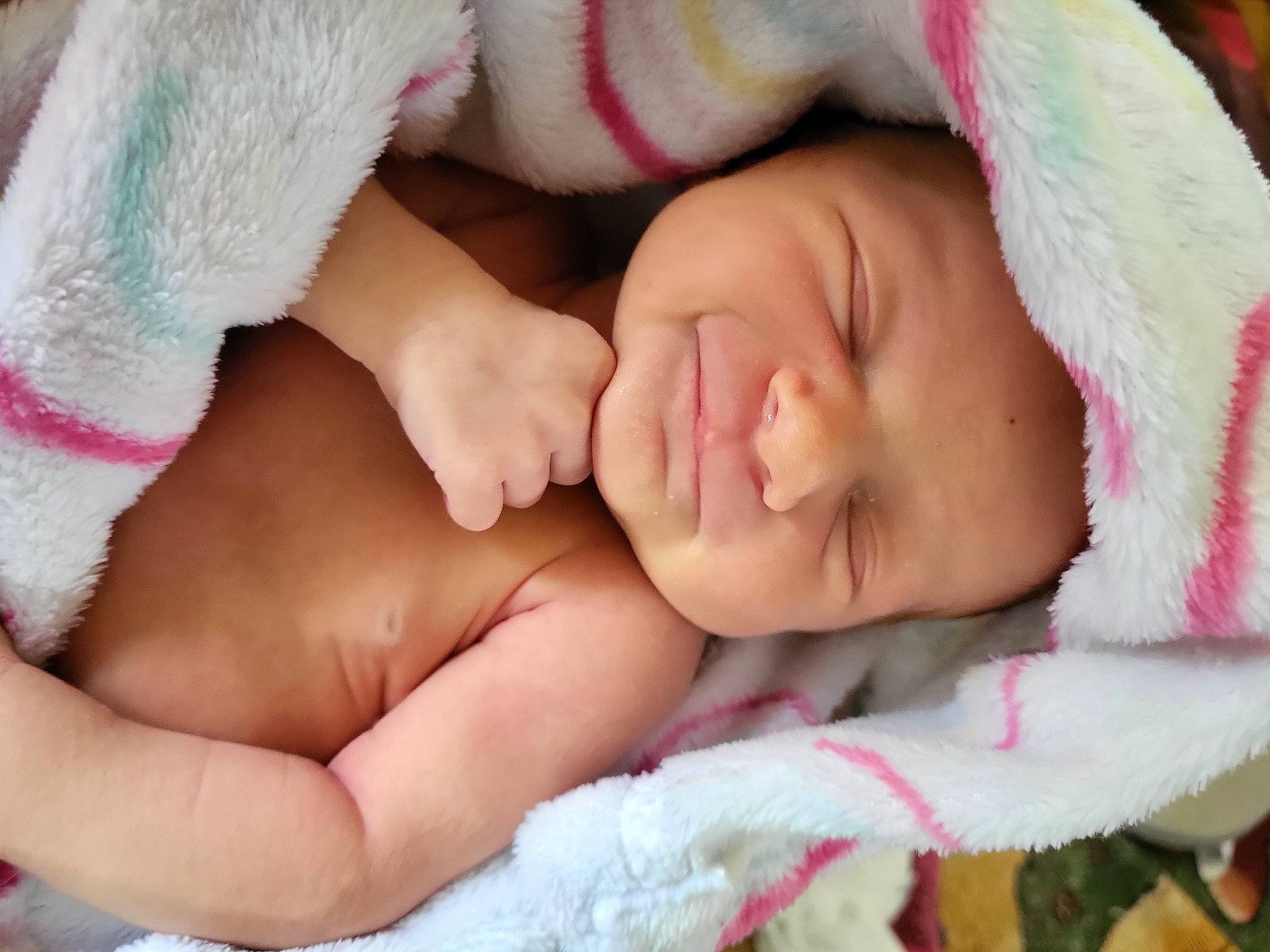 Phathom is registered to the contest to win money with this photo: baby, baby_sleeping, baby_toddler_clothing, beauty, bedtime, cheek, child, close_up, comfort, fashion_accessory, finger, happy, headgear, headwear, linens, nail, person, pink, skin, textile