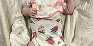 Braelyne is registered to the contest to win money with this photo: baby, bandage, bed, bib, blanket, clothing, cute, face, foot, hand, infant, leg, newborn, onesie, peaceful, rest, skin, sleeping, soft_texture, strawberry_pattern