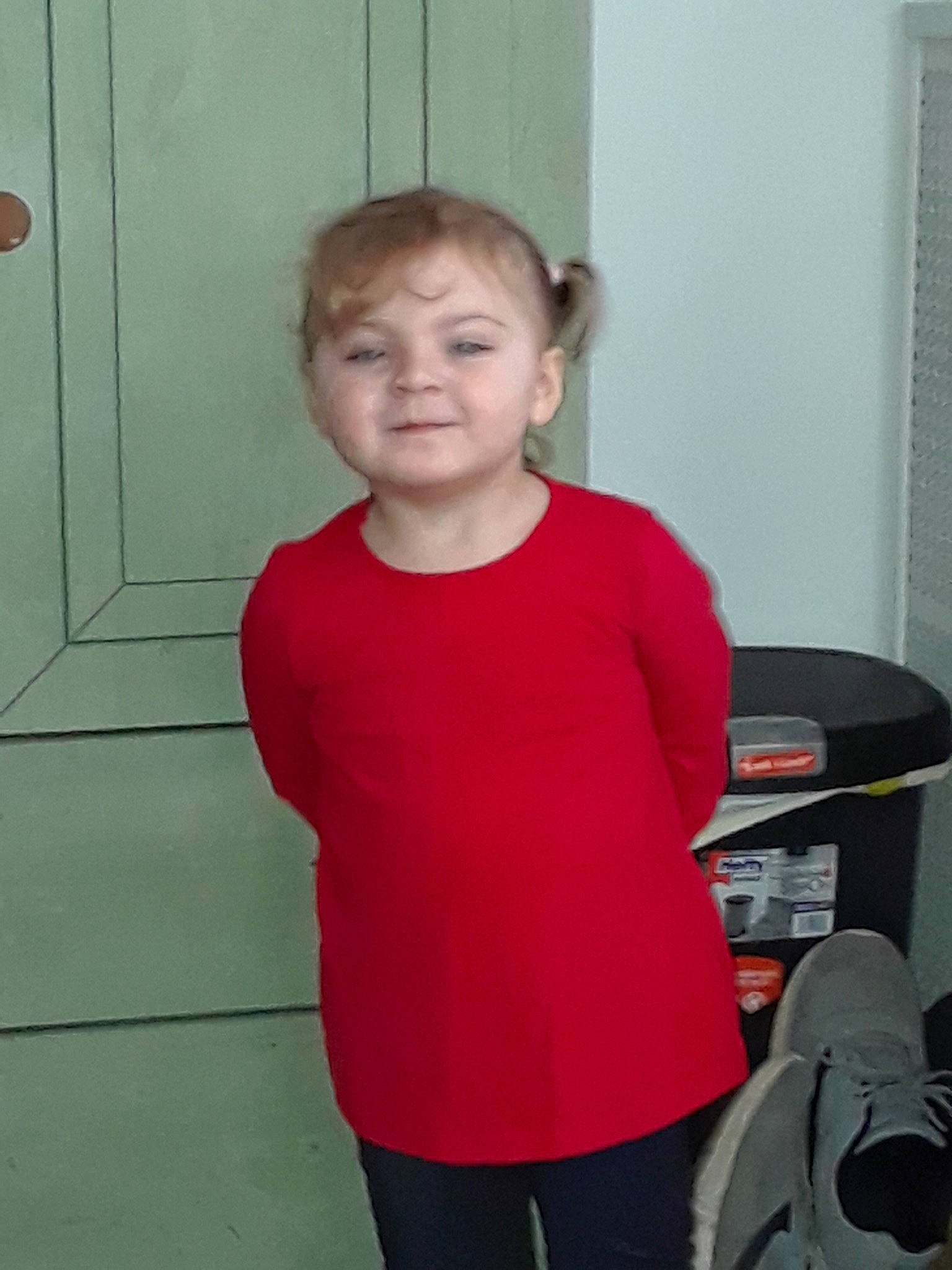 Chloe joined the competition — help win amazing prizes! arm, child, joint, neck, person, shoulder, smile, standing, t_shirt, toddler