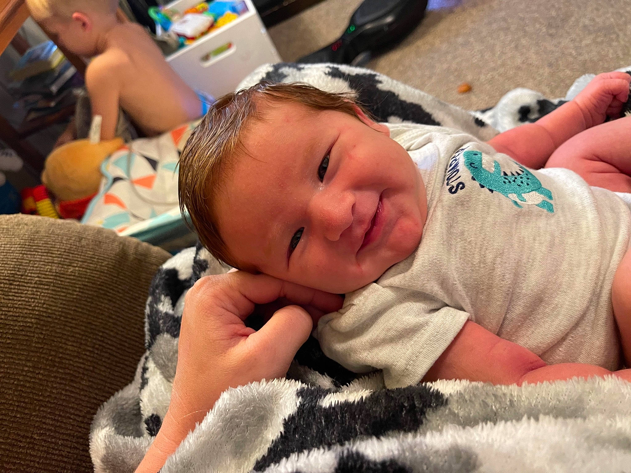 Gabriel William Taylor joined the competition — help win amazing prizes! abdomen, baby, bedtime, child, comfort, couch, fun, fur, grass, hairstyle, happy, linens, nap, person, portrait_photography, room, sitting, skin, sleep, smile