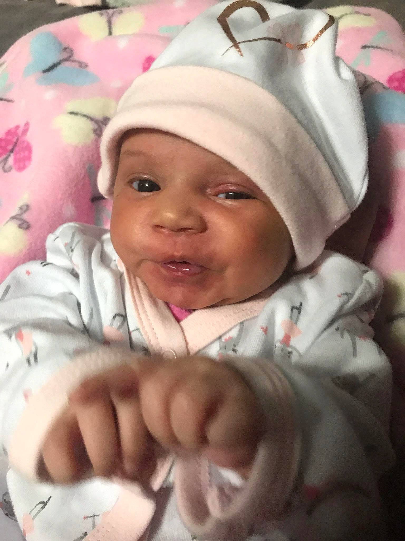 Nyiah is registered to the contest to win money with this photo: baby, cheek, child, headwear, person, smile, toddler