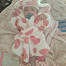 baby, infant, child, portrait, pacifier, pink, white, fuzzy_hat, animal_hat, blanket, bed, sleepwear, plush, slippers, bear_slippers, cozy, lying_down, indoor, soft_toys, smiling