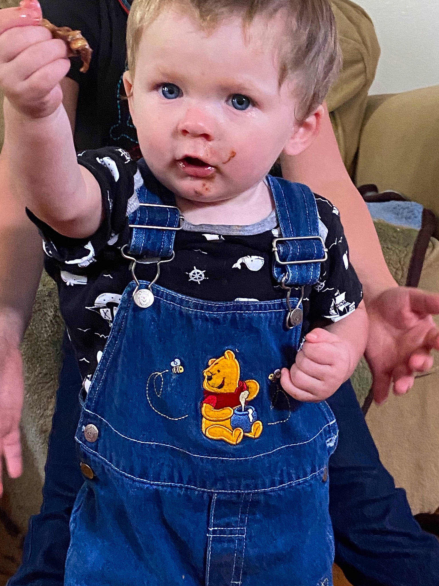 Jaxon Lewis joined the competition — help win amazing prizes! arm, baby, baby_toddler_clothing, blue, cheek, chin, collar, cool, eye, face, finger, gesture, hand, head, iris, neck, person, shoulder, skin, sleeve