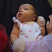 Ke'Nylah joined the competition — help win amazing prizes! baby, infant, tutu, pink, mittens, clothing, cute, portrait, lying_down, looking_up, sparkles, blanket, sleepwear, newborn, child, person, soft, indoor, adorable, fashion