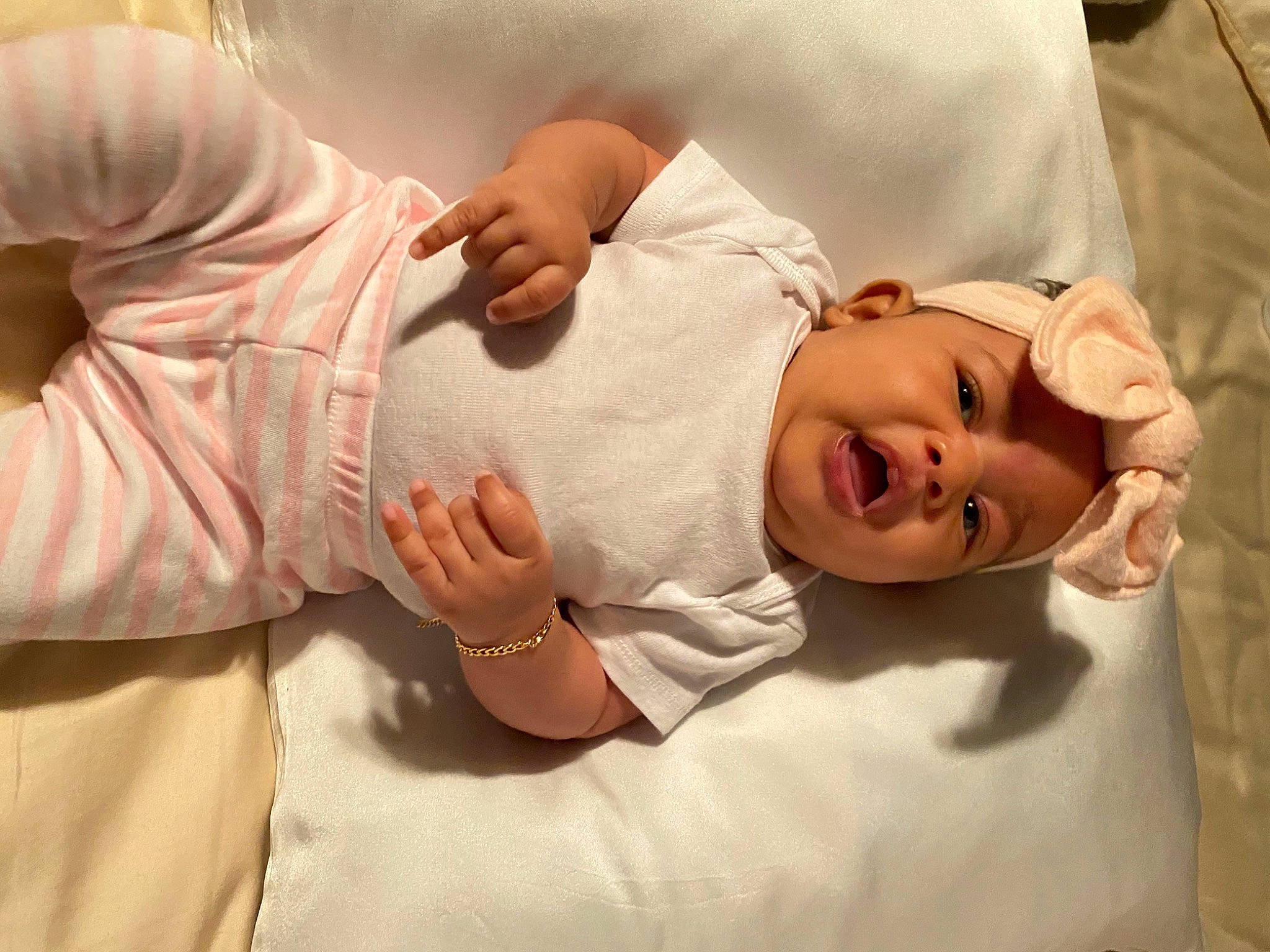 Janiyah joined the competition — help win amazing prizes! abdomen, baby, baby_products, baby_toddler_clothing, cheek, child, comfort, dress, elbow, eyelash, gesture, happy, headwear, human_body, jewellery, nail, neck, person, skin, sleeve