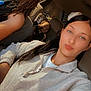 Josiah joined the competition — help win amazing prizes! car, selfie, person, child, dreadlocks, glasses, seat, window, sunlight, casual_clothing, young_woman, toy, interior, portrait, smile, family, vehicle, seatbelt, daytime, indoor
