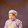 Bea Valeria joined the competition — help win amazing prizes! baby, child, toddler, portrait, hat, beret, cardigan, romper, purple, lilac, flowers, bouquet, studio_background, bunting, smile, sitting, cute, rosy_cheeks, prop, indoor