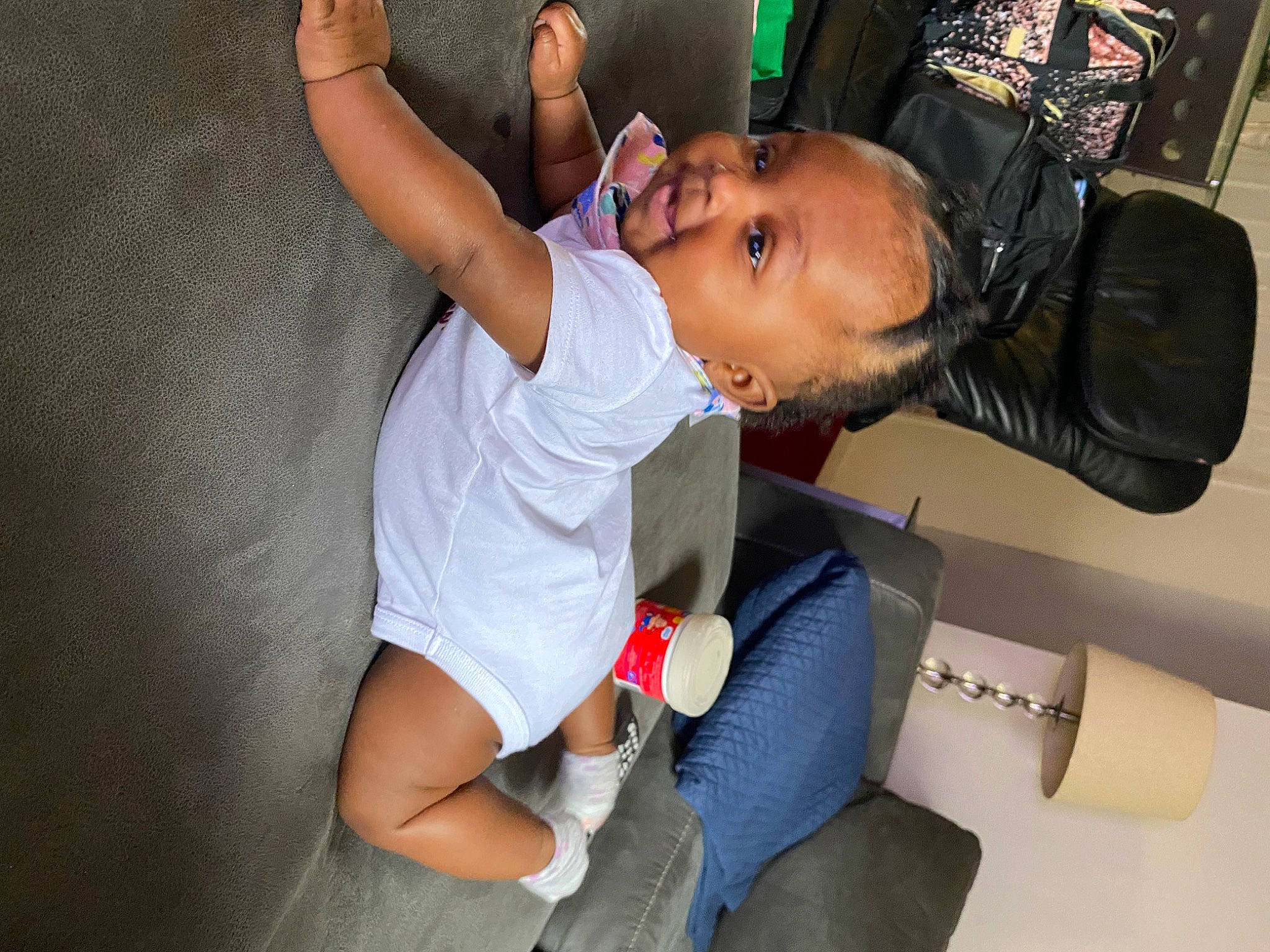 Sariyah joined the competition — help win amazing prizes! abdomen, audio_equipment, baby, baseball_cap, cap, chest, elbow, event, flash_photography, fun, hat, health_care, human_leg, knee, muscle, person, service, t_shirt, thigh, toddler