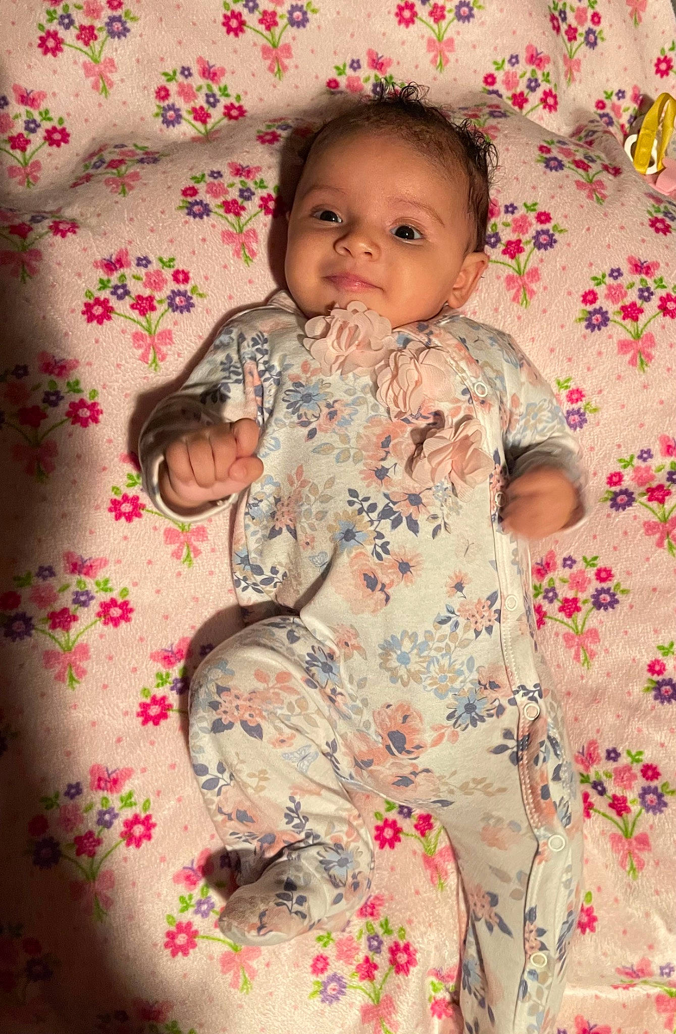 Amiyllah joined the competition — help win amazing prizes! arm, baby, baby_toddler_clothing, beauty, cheek, eye, face, hairstyle, happy, head, linens, pattern, people_in_nature, person, pink, skin, sleeve, smile, t_shirt, textile