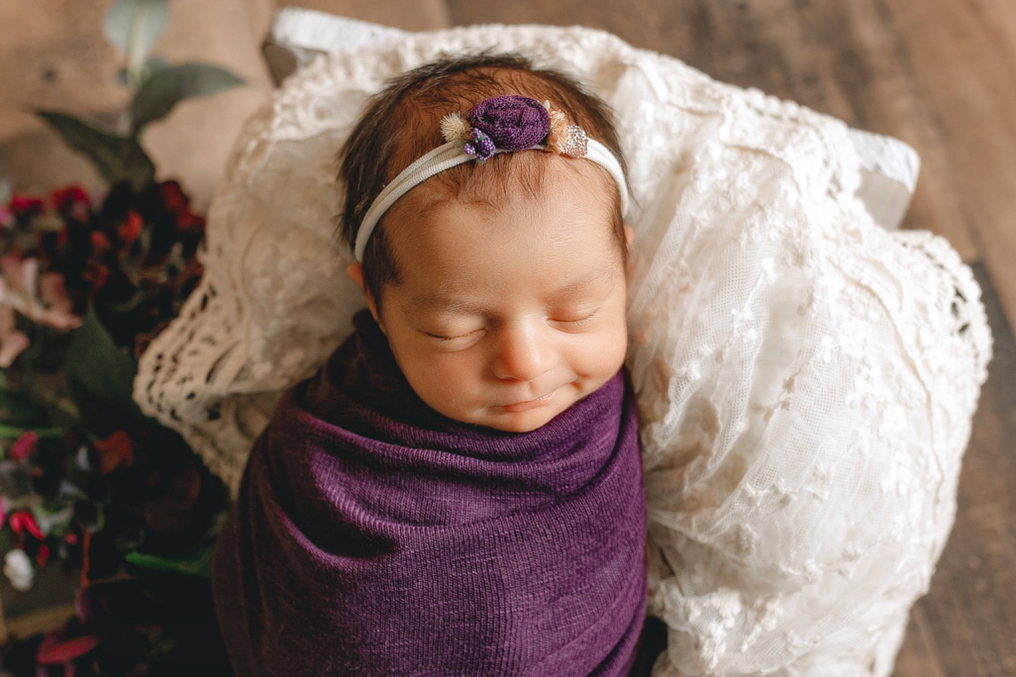 Delana joined the competition — help win amazing prizes! baby, baby_toddler_clothing, blond, bridal_accessory, cap, child, clothing, dress, embellishment, event, eye, fashion_accessory, happy, headband, headpiece, jewellery, linens, person, textile, toddler