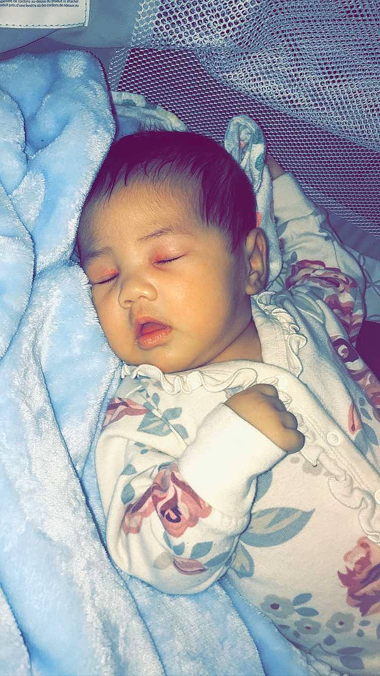 Kahlani is registered to the contest to win money with this photo: baby, baby_products, baby_sleeping, baby_toddler_clothing, bedding, bedtime, birth, blanket, cheek, child, comfort, linens, nap, person, skin, sleep, toddler