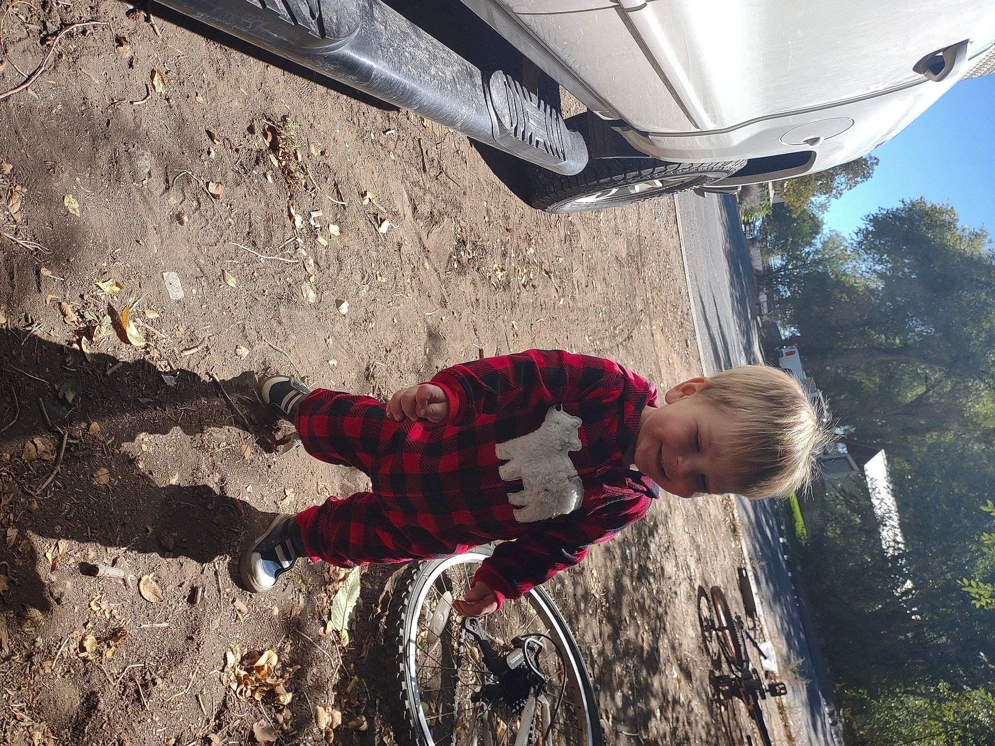 Jaxon joined the competition — help win amazing prizes! automotive_tire, bumper, child, cloud, fun, happy, joy, leisure, people_in_nature, person, plant, recreation, sky, soil, tints_and_shades, tire, toddler, tree, vehicle, vehicle_door