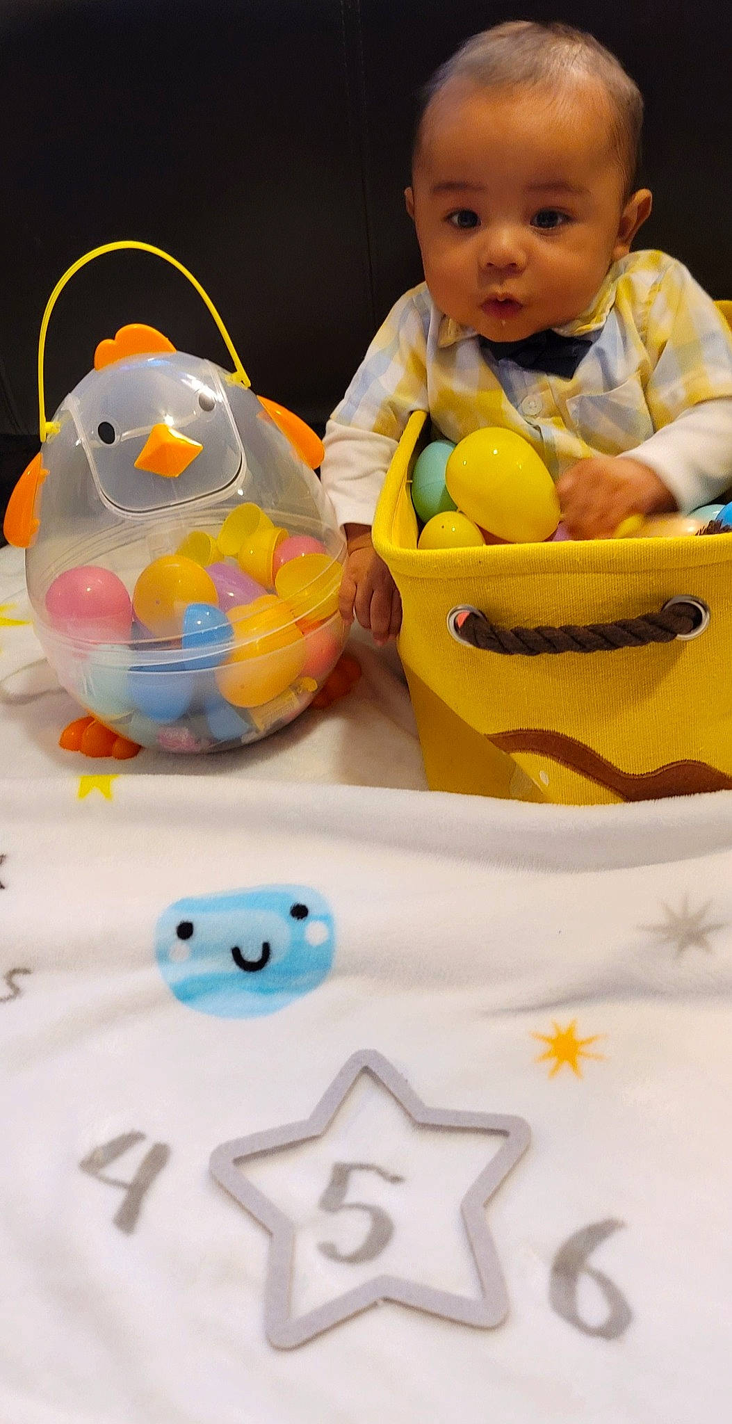 Jaziel joined the competition — help win amazing prizes! baby, baby_products, baby_toddler_clothing, baby_toys, bath_toy, cake_decorating, cake_decorating_supply, child, fun, happy, icing, person, product, room, rubber_ducky, sitting, stuffed_toy, sugar_cake, toddler, toy