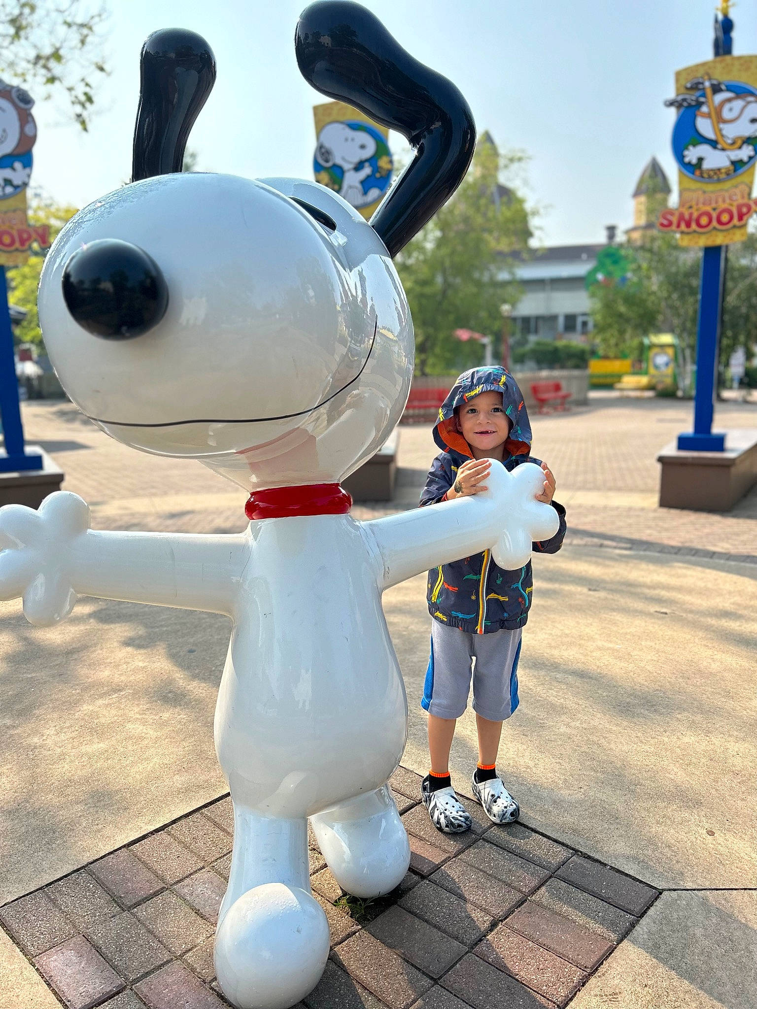 Emilio joined the competition — help win amazing prizes! blue, event, fun, games, green, happy, headwear, joy, leisure, mascot, nonbuilding_structure, person, photograph, recreation, sky, snapshot, tourism, traffic_sign, travel, tree