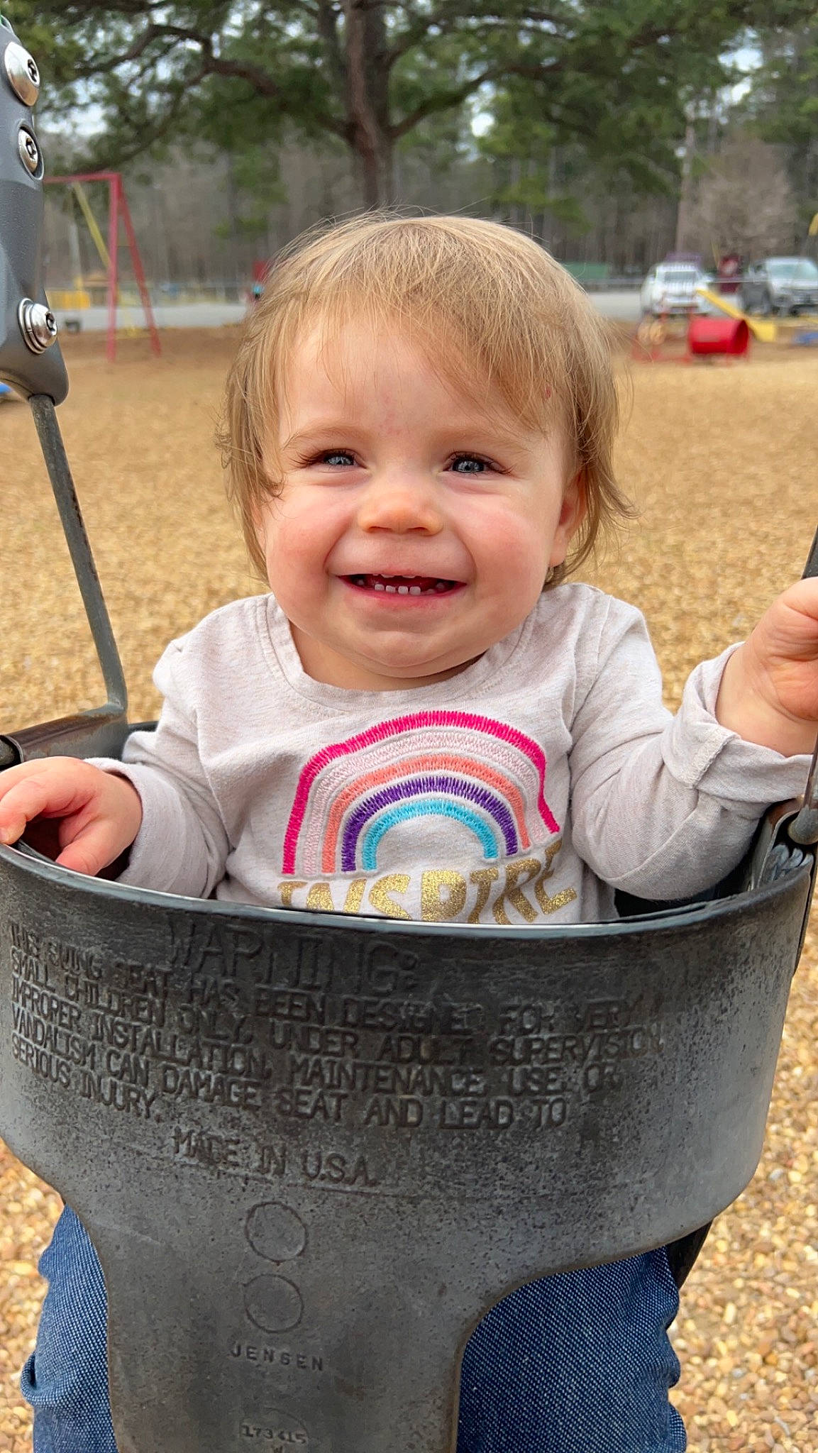 Mckinlee is registered to the contest to win money with this photo: baby, baby_toddler_clothing, cheek, child, facial_expression, fun, grass, hairstyle, happy, human, joy, leisure, organ, people_in_nature, person, photograph, product, public_space, skin, smile