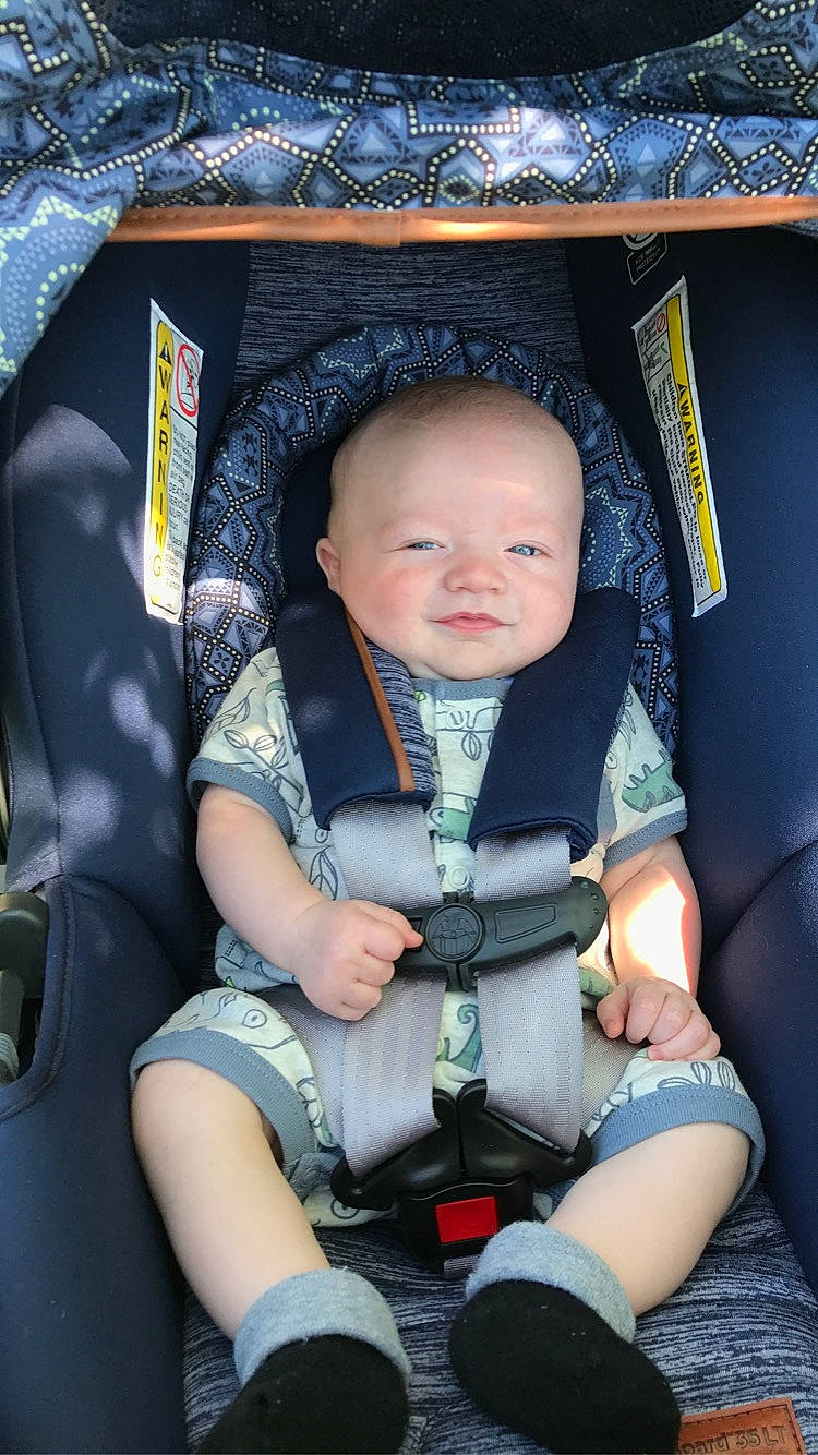 Ivan is registered to the contest to win money with this photo: auto_part, baby, baby_carriage, baby_products, baby_toddler_clothing, car_seat, chair, cheek, child, comfort, electric_blue, flash_photography, fun, lap, person, seat_belt, sitting, smile, thigh, toddler