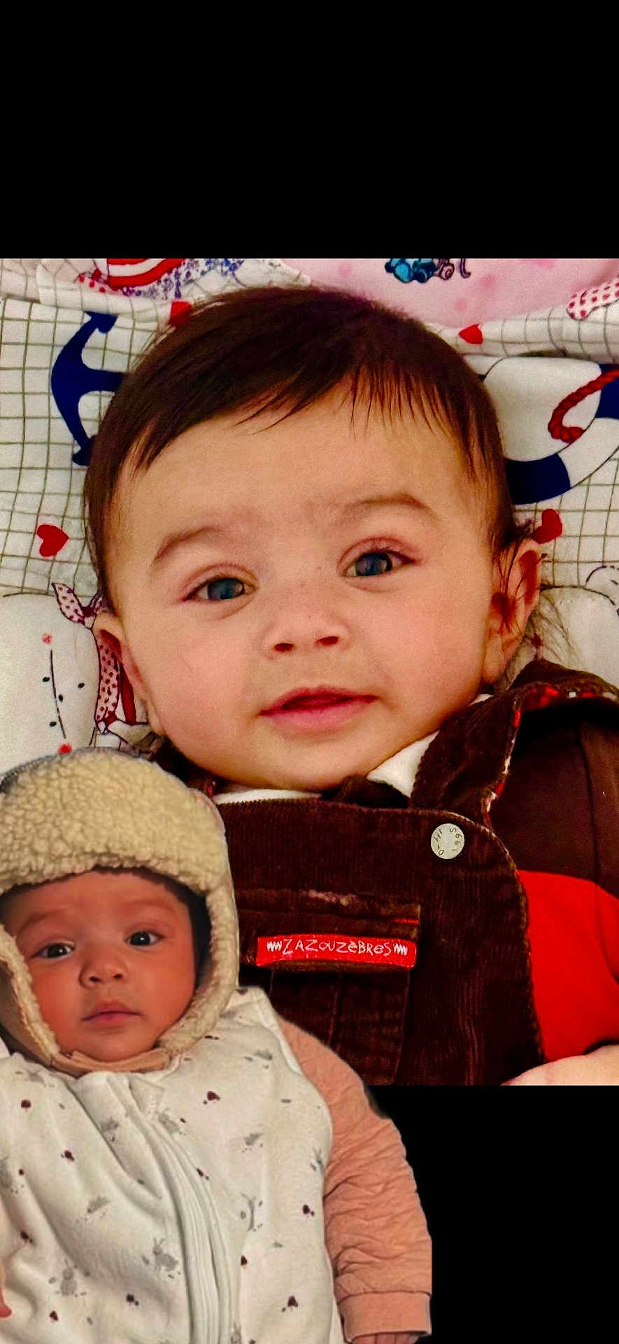 Ayane a rejoint le concours — aidez-le/la à gagner de superbes lots ! baby, infant, child, face, headwear, clothing, blanket, pattern, heart, anchor, cute, portrait, indoor, cozy, warm, expression, newborn, vest, hat, sleeve