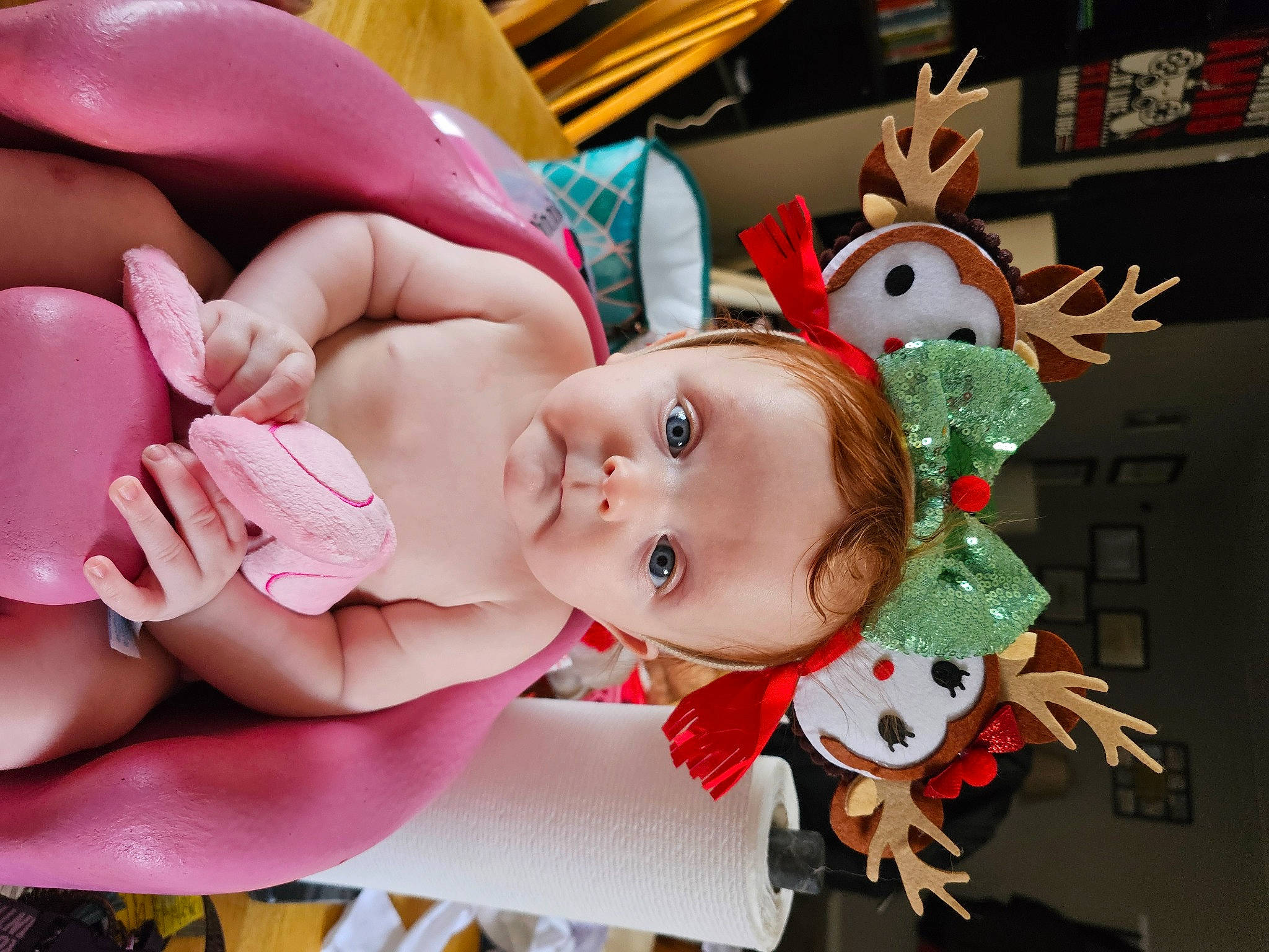 Heavenly joined the competition — help win amazing prizes! baby, baby_toddler_clothing, carmine, cheek, child, event, eyelash, facial_expression, fun, happy, hat, head, holiday, ornament, person, pink, skin, sweetness, toddler, toy