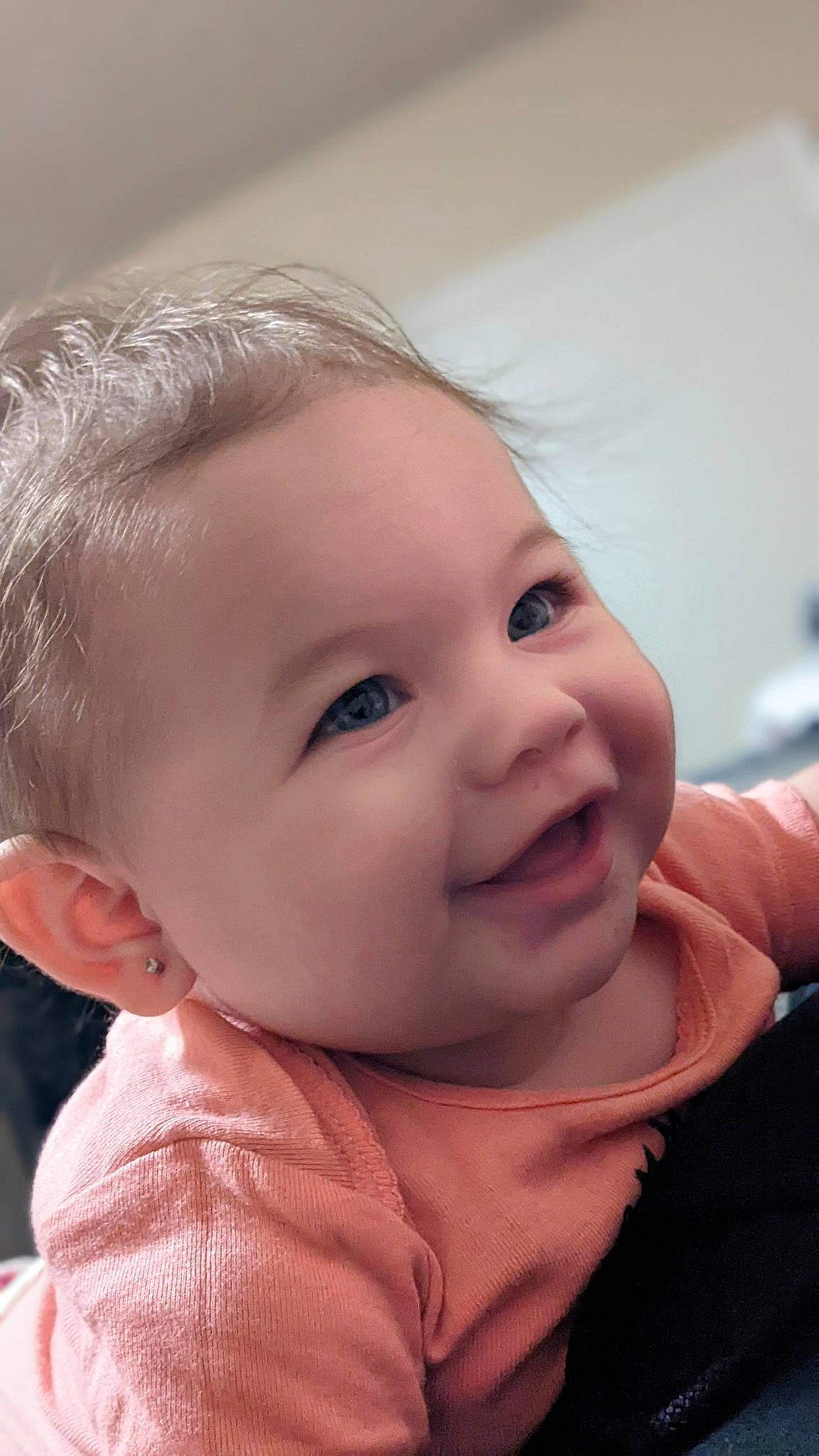 Lilah is registered to the contest to win money with this photo: baby, baby_toddler_clothing, cheek, clothing, ear, eyebrow, eyelash, forehead, gesture, hair, happy, human_body, iris, joy, lip, mouth, neck, nose, person, skin