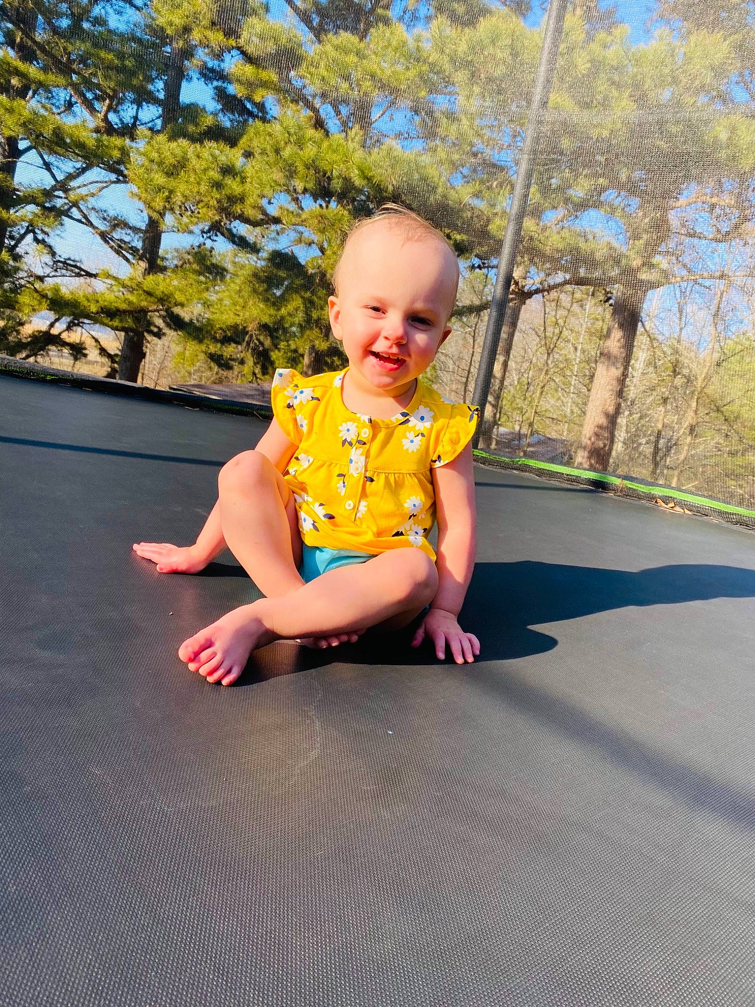 Adeline is registered to the contest to win money with this photo: asphalt, baby, baby_toddler_clothing, fun, grass, happy, joy, leisure, people_in_nature, person, pink, plant, playground, recreation, road_surface, sky, sleeve, smile, t_shirt, toddler