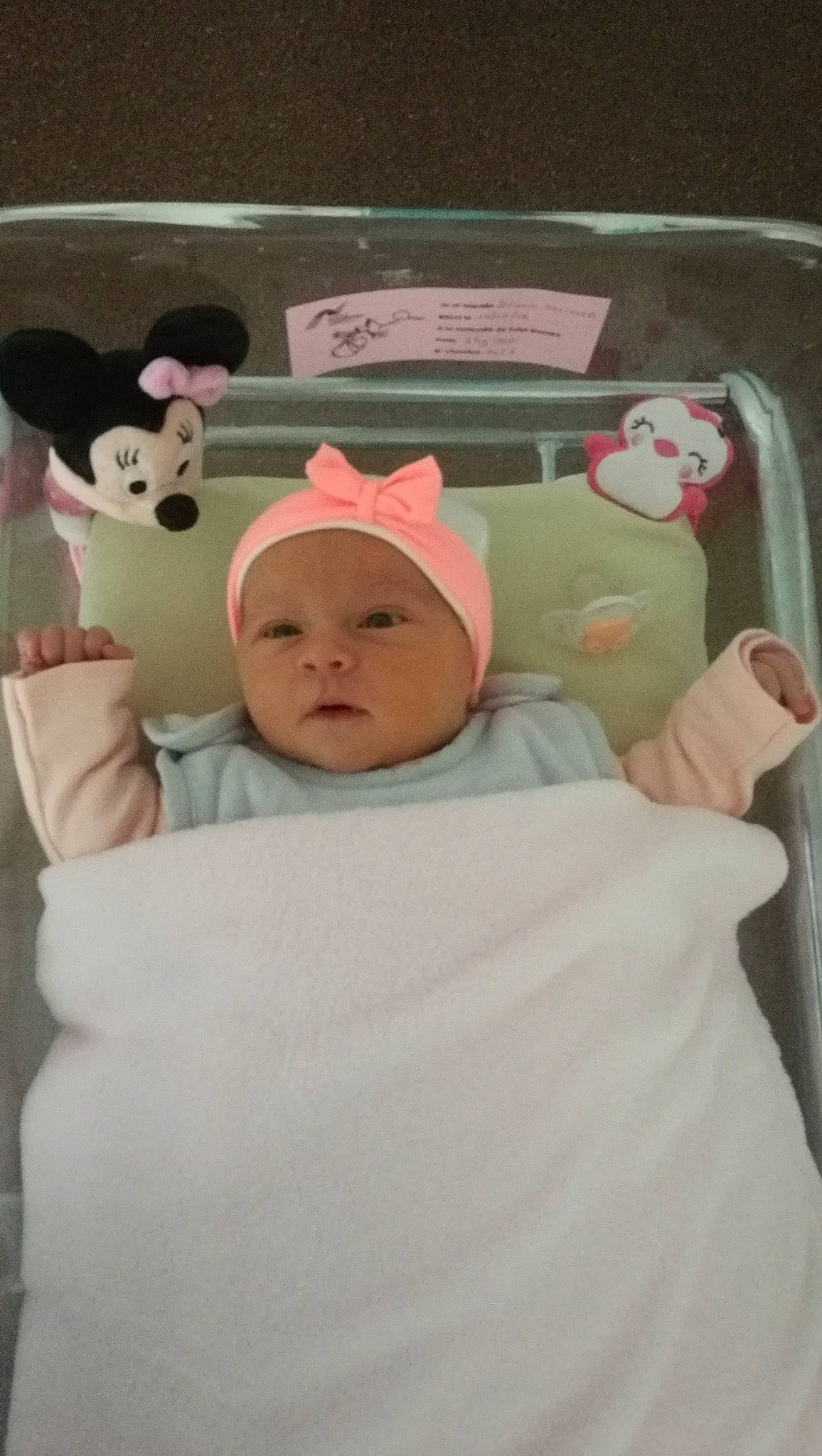 Léana a rejoint le concours — aidez-le/la à gagner de superbes lots ! baby, baby_products, bedtime, birth, child, headwear, infant_bed, person, pink