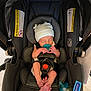 baby, newborn, car_seat, pacifier, hat, sleeping, infant, child, seatbelt, safety, snugride_lite, protectplus, foot, hand, clothing, indoor, cute, rest, person, transportation