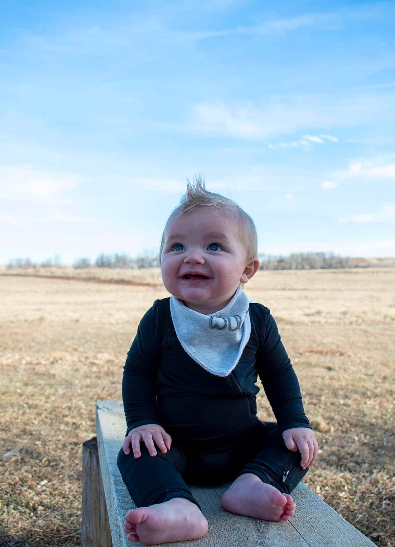 Kooper joined the competition — help win amazing prizes! baby, baby_toddler_clothing, child, cloud, eye, flash_photography, fun, grass, grassland, happy, joy, landscape, people_in_nature, person, portrait_photography, sitting, skin, sky, sleeve, smile